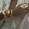 Exaggerated Metal Smooth Irregular Bracelet for Women Vintage Geometric Big Chunky Wide Cuff Bangle Hip Hop Punk Jewelry Gift