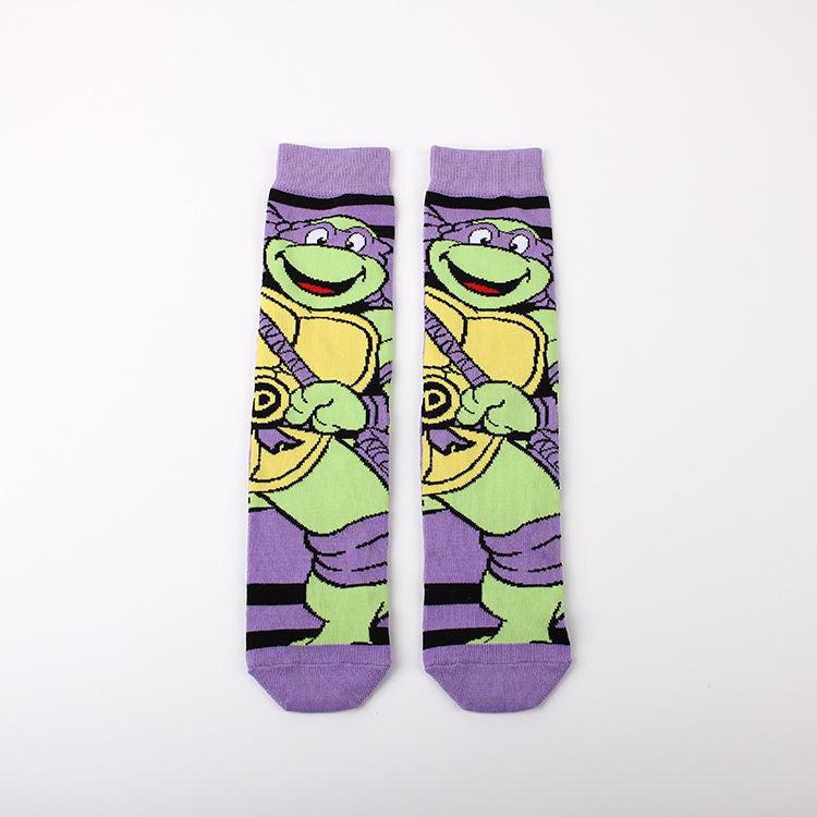 Neformální žakárové ponožky střední délky pro dospívající želvy ninja pro ženy a muže