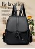 Schoolbag soft leather backpack 1011 spring/summer new pebbled pattern large capacity PU leather fashion women's backpack backpack for girls