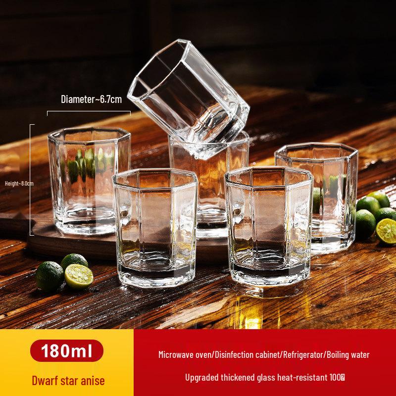 ZISIZ Thickened Heat-Resistant Glass Cups (Set of 6)