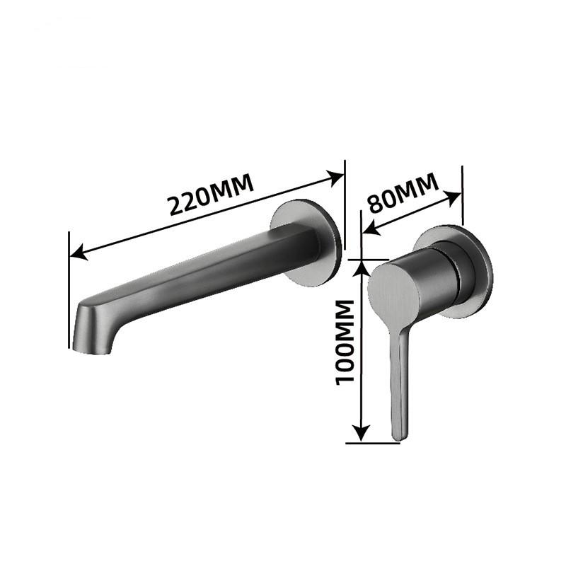 Tuqiu Gray Bathroom Basin Faucet Brass Black Sink Faucet Chrome Sink Faucets Wall Mounted Hot And Cold Water Faucet Tap