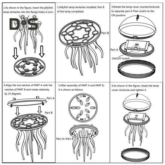 მზის მედუზას ნათურა IP55 წყალგაუმტარი მცურავი აუზის განათება RGB ფერის ცვალებადი LED მედუზას ნათურა საცურაო აუზისთვის, ტბორისთვის, აკვარიუმისთვის