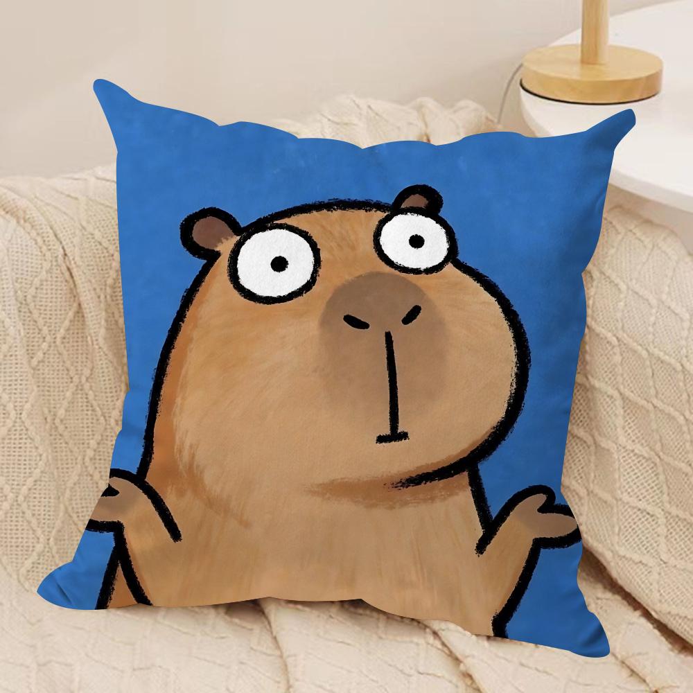 Kids Cartoon Cute Animal Cushion Cover Silky Short Plush Invisible Zipper Dustproof Sofa Pillow Case For Home Decor