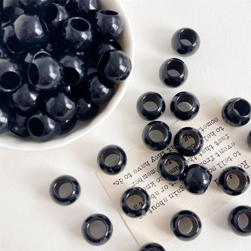 12x10mm Solid Color Acrylic Macaron Beads for DIY Shoelaces, Bag Chains & Weaving Accessories