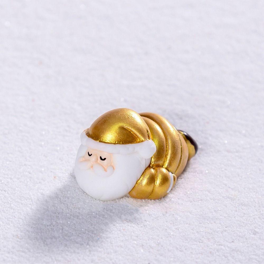 10pcs Cartoon Christmas Elderly Sled Figurine Cute DIY Mini Santa Claus Ornament Handmade Resin Crafts Santa Claus Statue