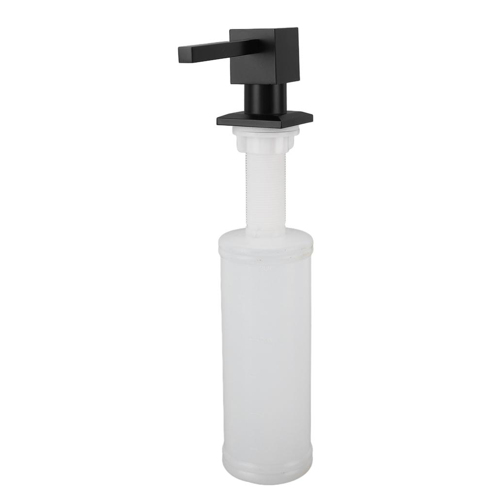 Sink Soap Dispenser Metal Square Pump Countertop Soap Dispenser with 350ml Refillable Bottle for