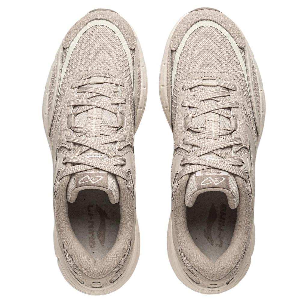 Li Ning P1000 Synthetic Leather Fashion Comfortable Rebound Lightweight Shock Absorption Low Top Casual Shoes Women Sneaker Light-Gray AGCU412-1