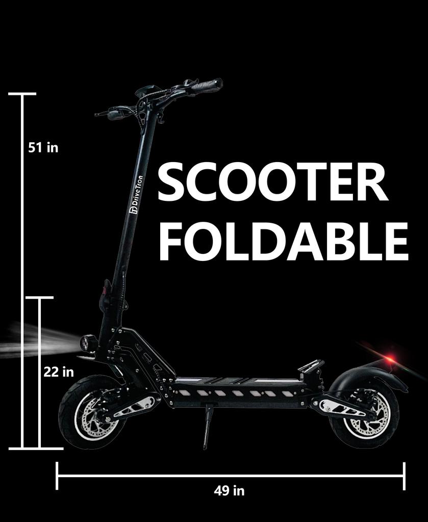 DriveTron DT10 Electric Scooter: 48V 15.6Ah Battery, 50km/h, 55km Range, 1000W Motor, NFC Start, Foldable