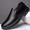 Men's Genuine Leather Shoes Big Size 38-47 Slip-on Loafers Men Leather Casual Shoes Fashion Winter Warm Footwear 2024 New