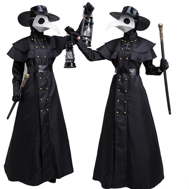 Halloween Adult Medieval Steampunk Wind European and American Plague Doctor Costume Bird Beak Crow Long Beak Mask Costume