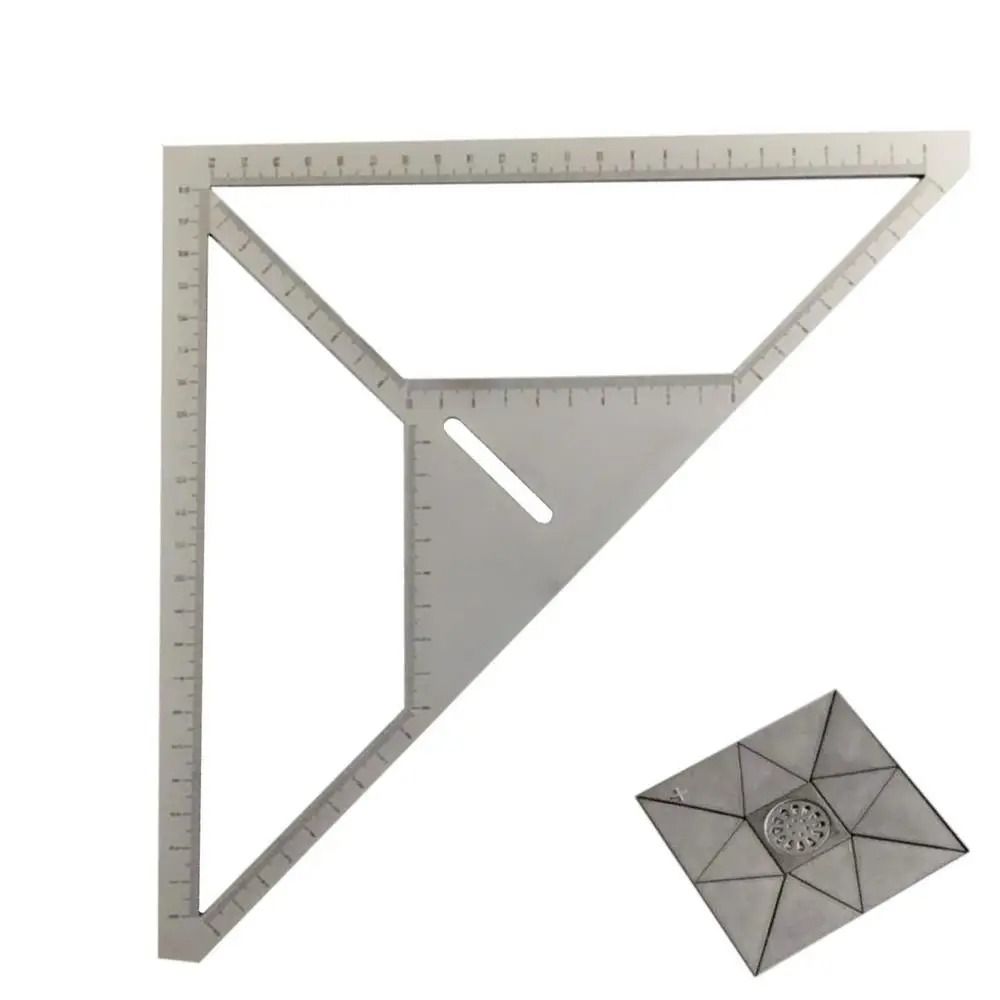 Accurate Measurement Floor Drain Locator Anti-corrosion Thick Tile Triangle Ruler Versatile Use Durable