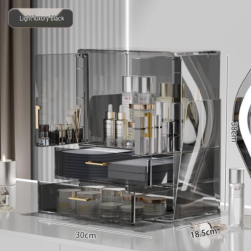 Schicke Transparente Kosmetik-Organizer-Box - Staubdichte Aufbewahrung für Hautpflege, Lippenstifte und Make-up