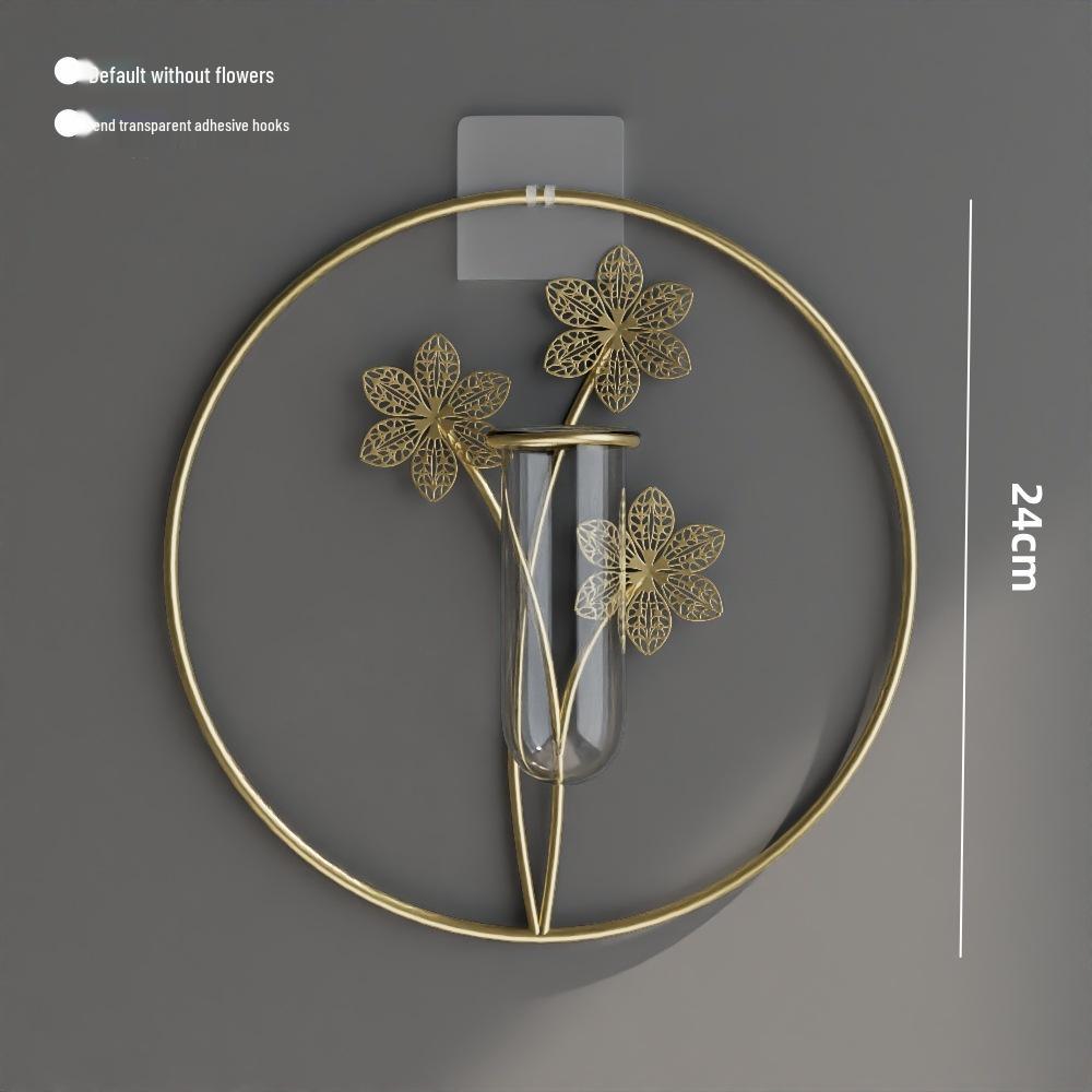 Nordic Light Luxury Wall-Mounted Hydroponic Vase – Modern Punch-Free Living Room Decor