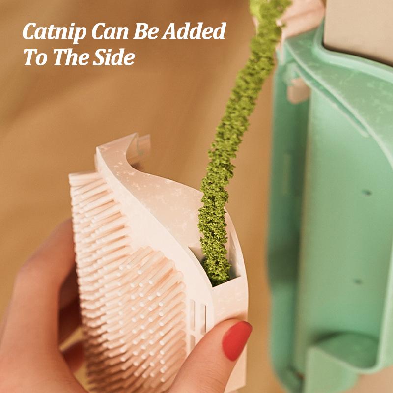 Pet Cat Hair Removal Comb with Catnip Balls & Spring Toys Cat Self Cleaning Scratcher Combs Kitten Pet Massager   Rubbing Brush