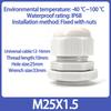 10/50/100Pcs Cable and Wire Waterproof Joint M-type M8 M10 M12 M14 M16 M20 M22 M24 M27 M30 M32 White Nylon Plastic Connector