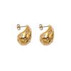 18K Gold Water Drop Stainless Steel Stud Earrings Fashionable Versatile Comma Metal Titanium Steel Earrings Women
