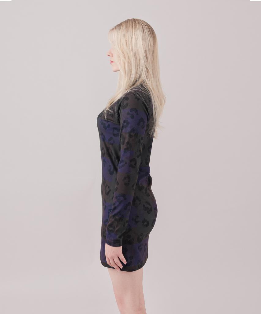 SSQR Raglan Stretch Print Mini Dress Dg_01