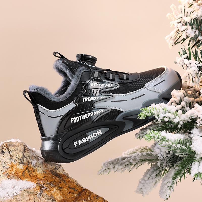 Zimní dětské bavlněné boty Otočné knoflíky pro snadné obouvání a zouvání Dětské sportovní boty Venkovní běžecké boty Boty na sníh Dětské sněhule