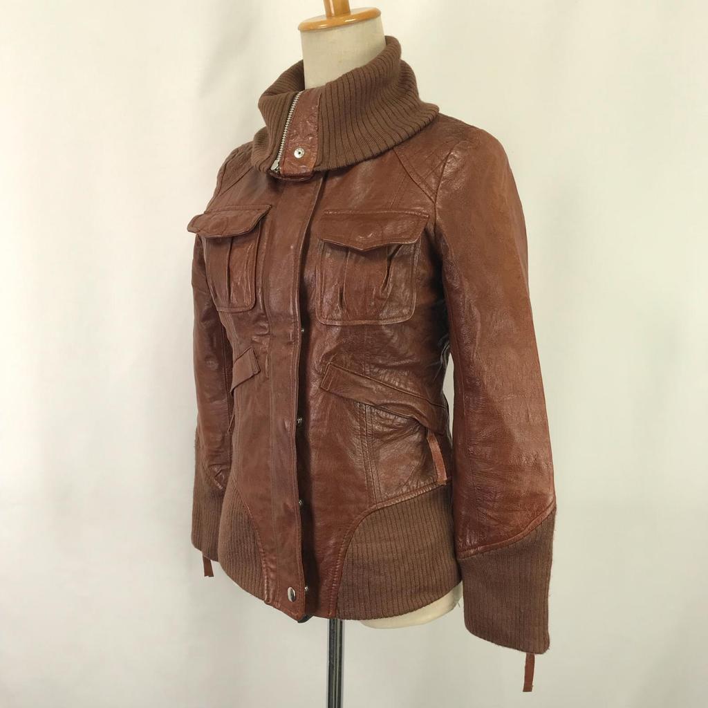 VIVAYOU Leder Bikerjacke Damen M Braun Oberbekleidung(GEBRAUCHT)