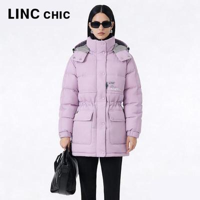 Jin Yujie Women's Mid-length 90% Duck Down Casual Drawstring Jacket