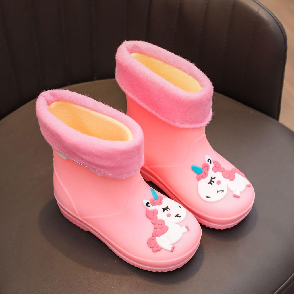 Kinder Einhorn Gummistiefel: Kleinkind & Baby 1-7 Jahre, Rutschfeste Wasserdichte Cartoon-Schuhe
