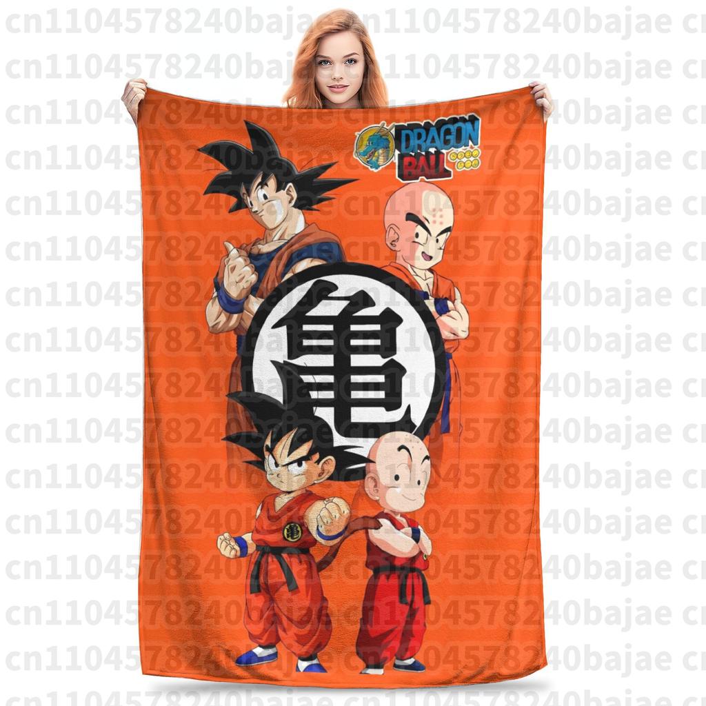 Dragon Ball Z Knitted Blanket Flannel Anime Son Goku Soft Throw Blankets for Bed Bedroom Quilt