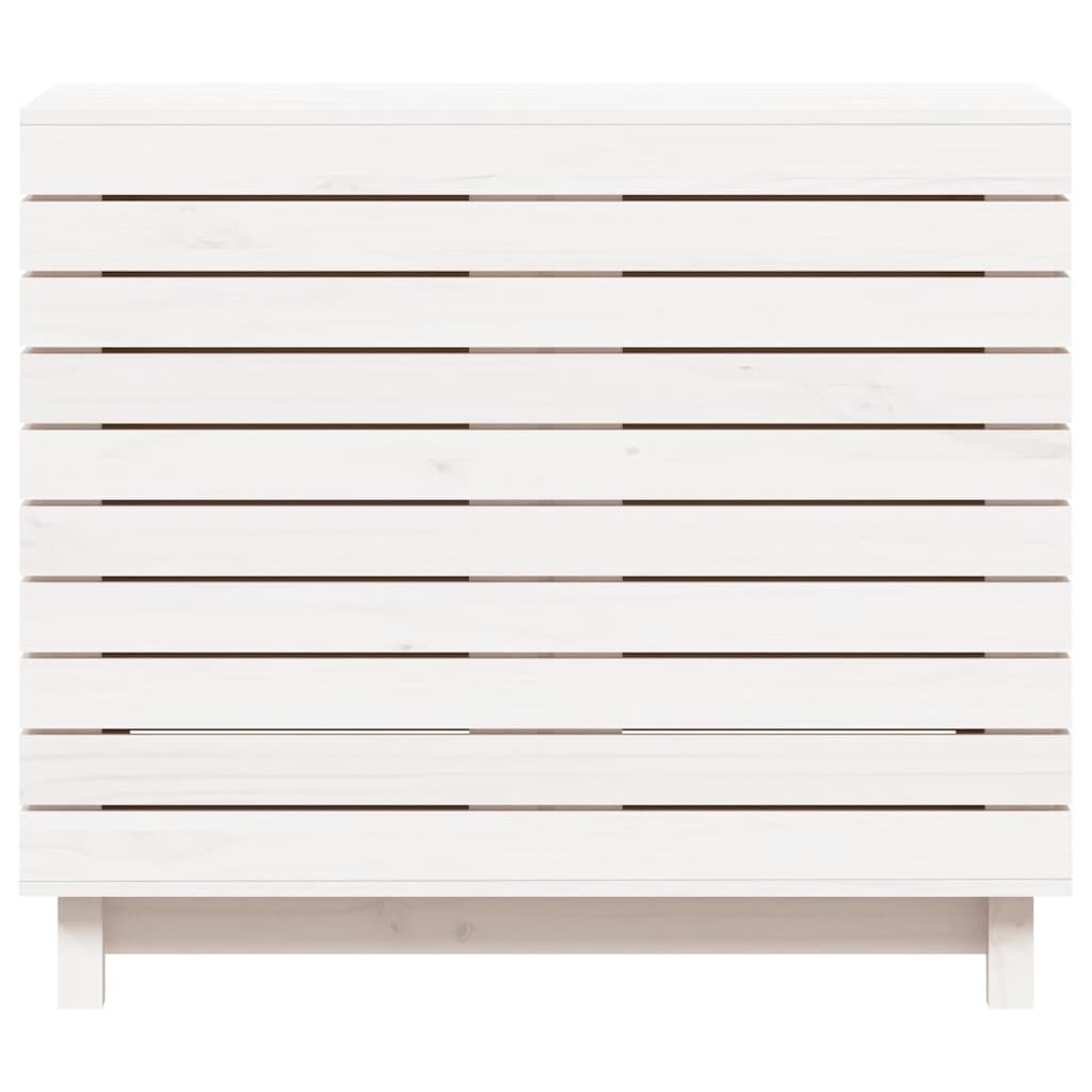 Vidaxl Laundry Basket, White, 88.5X44X76 Cm, Solid Pine Wood