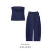 Kaslead New Women Clothes Western Style Denim Chest Wrap Top Casual Pants 6929263 6929213