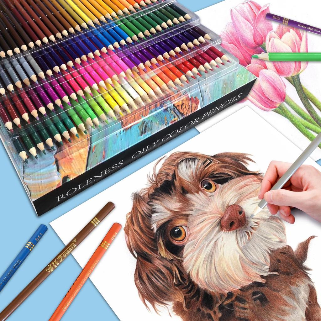 Roleness Colored Pencils for Kids and Coloring Book Set for Beginners and Soft Core Storage and Pencil Sharpener 120-Color Oil-Based Adults,