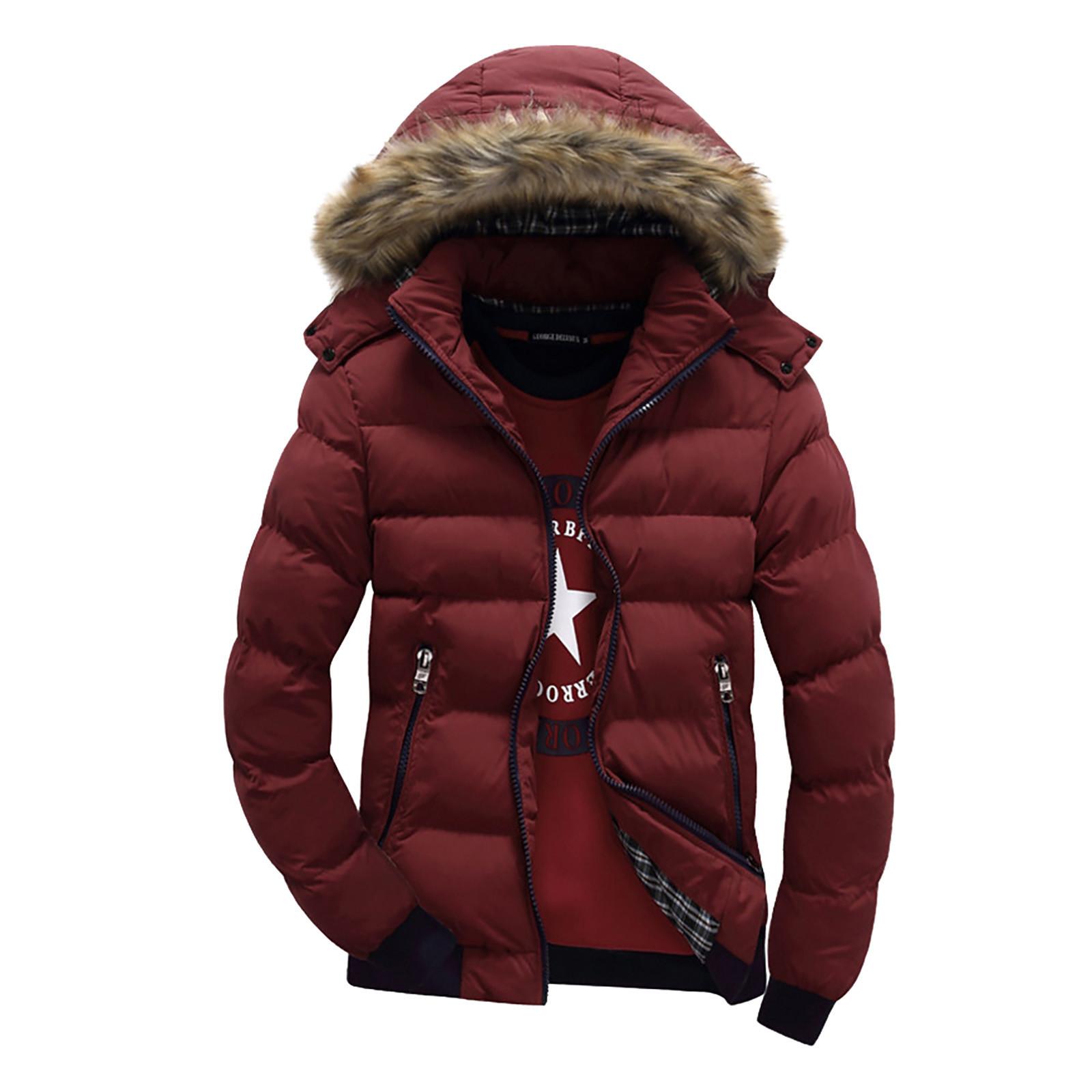 

Men s And Winter New Fashion Contrast Color Loose Casual Plush Jacket XXXXL винний