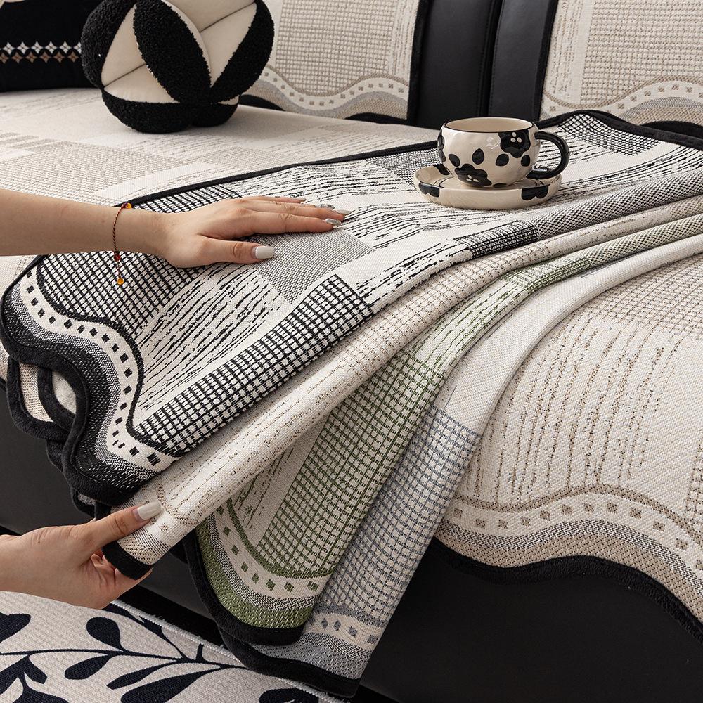 Premium Luxury All Season Sofa Cushion Covers Non Slip Linen Cotton Blend Decorative Sofa Slipcovers Couch Throw Pillows