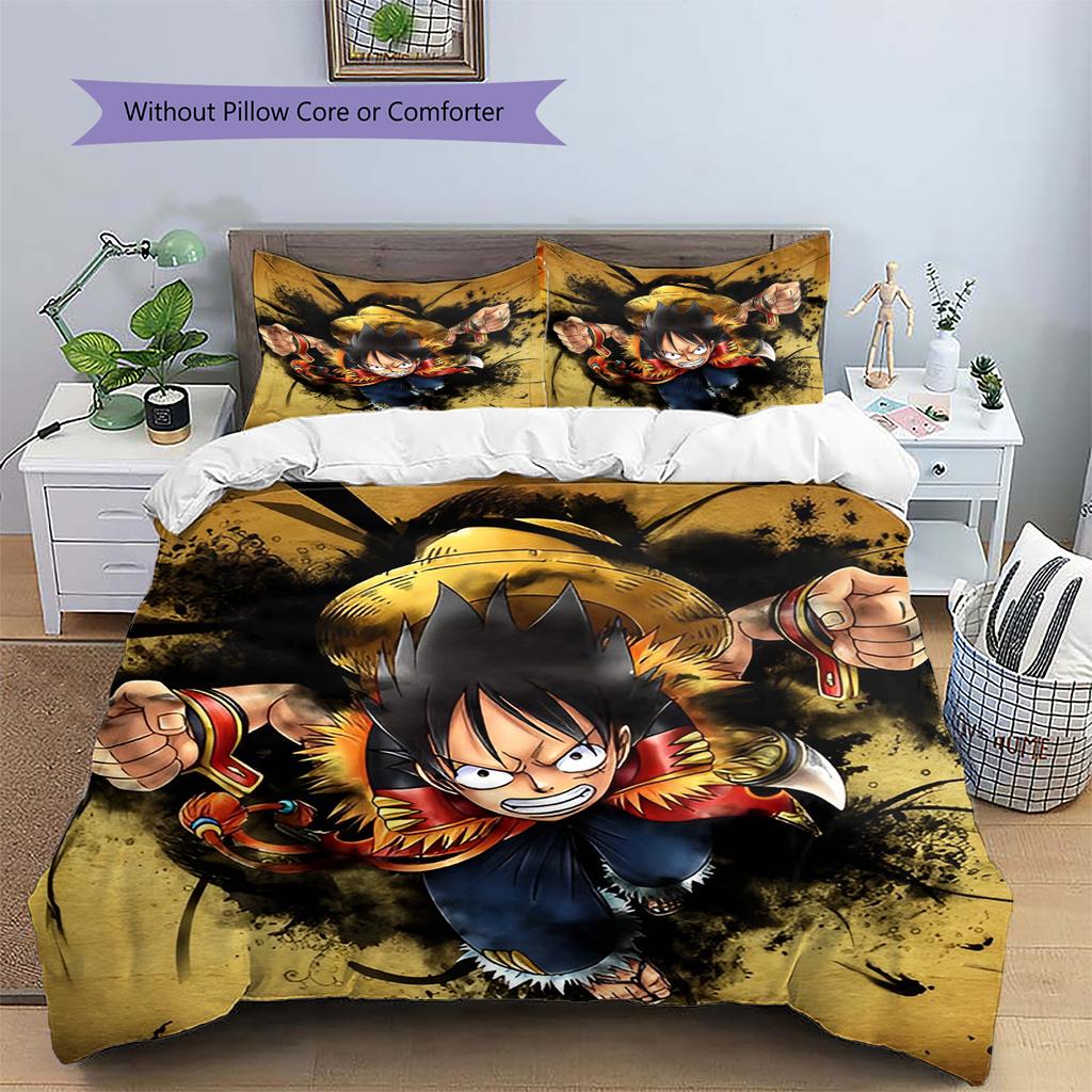 Cartoon Pattern Bedding Quilt Set Quilt Cover Pillowcase Home Decoration Birthday Gift (1 * Duvet Cover + 2 * Pillowcase, Without Core)
