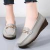 Women's Black Loafers Moccasins Casual Slip On Grey Flats Walking Shoes for Mother Plus Size