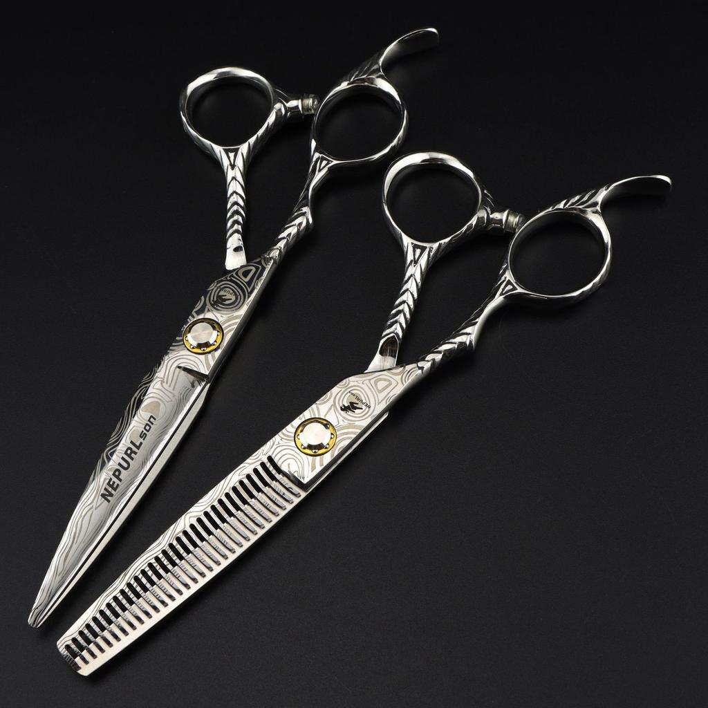 6.0 Inch Bearing Screw Pattern Left Hand, Hair Scissors, Flat Scissors, Tooth Scissors, Thin Scissors