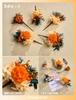 [FLORAL DATE] Hair Ornament Set for Coming-of-Age Ceremony, Furisode, Graduation Ceremony, Hakama, Preserved Flowers, Dried Flowers, Orange & Yellow,