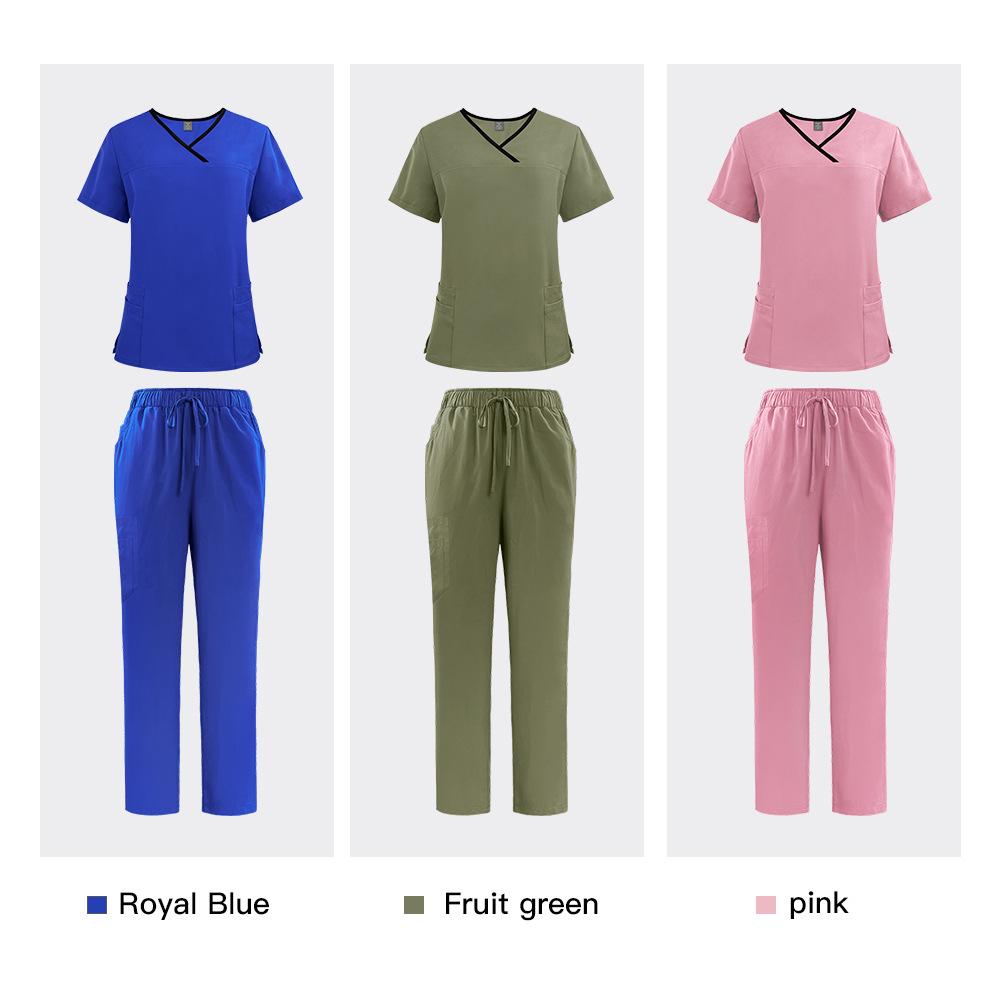 Women's Short Sleeve Scrub Suit Set - Medical Uniform for Dental Clinic & Doctor Workwear