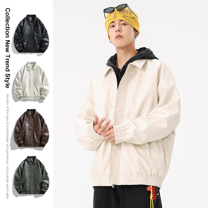 Мужская новая коричневая кожаная куртка для пары — фото 4