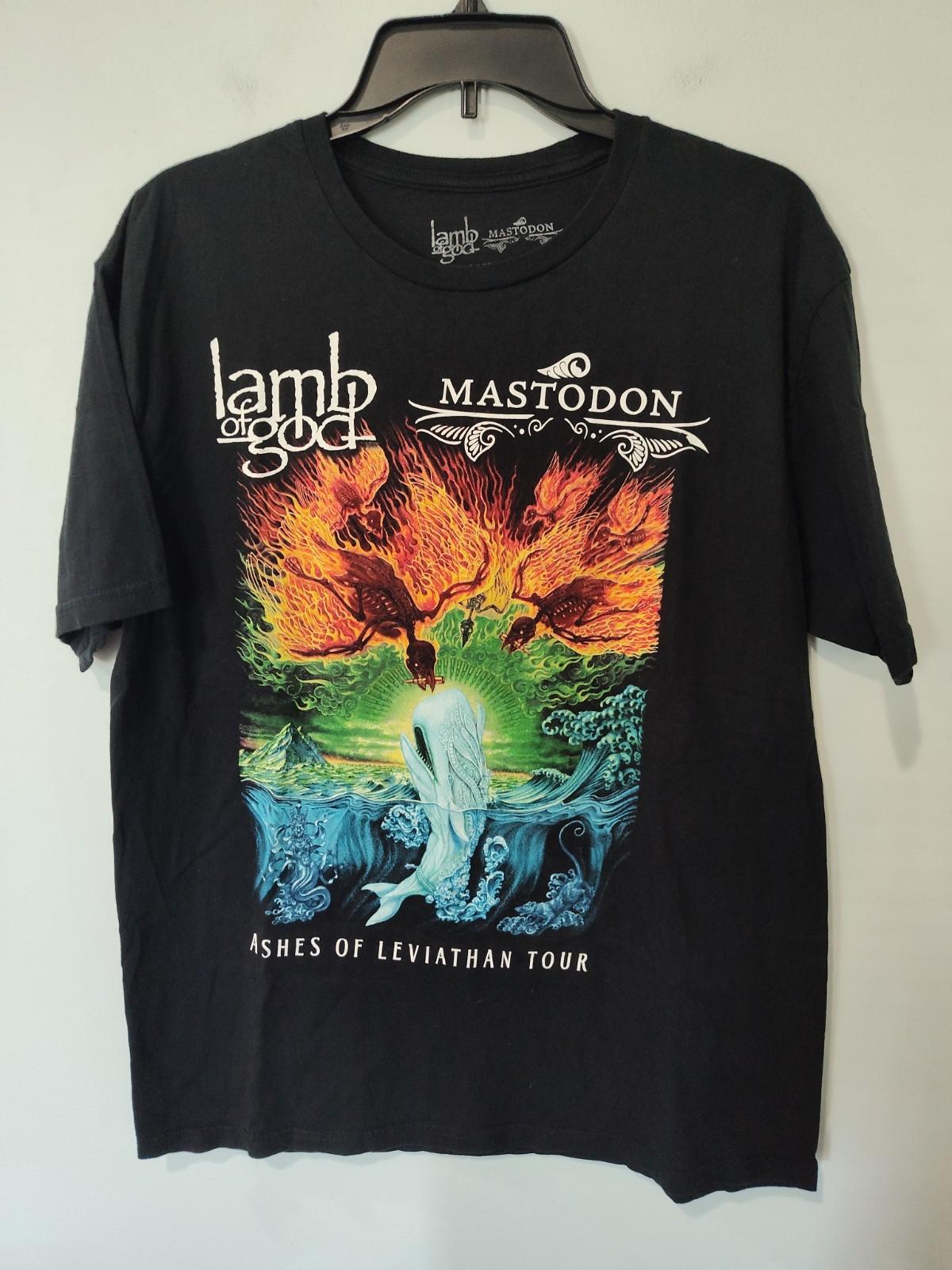 Mastodon Ashes of Leviathan Tour 2024 T-Shirt Lamb of God Large Black Concert Unisex T-Shirt XL