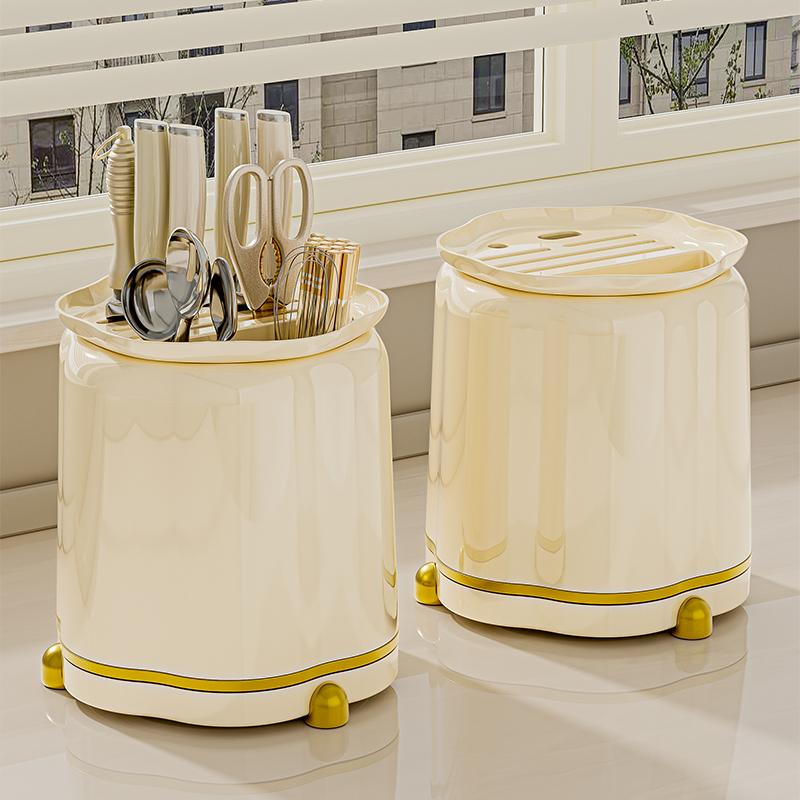 Küchen Drehbarer Aufbewahrung Messerhalter Creme Wind Multifunktionales Aufbewahrungswerkzeughalter Ausgegeben für Heimaufbewahrung