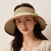 Striped Empty Top Hat Women's Summer Breathable Sun Protection Sun Hat Outdoor Foldable Sun Hat