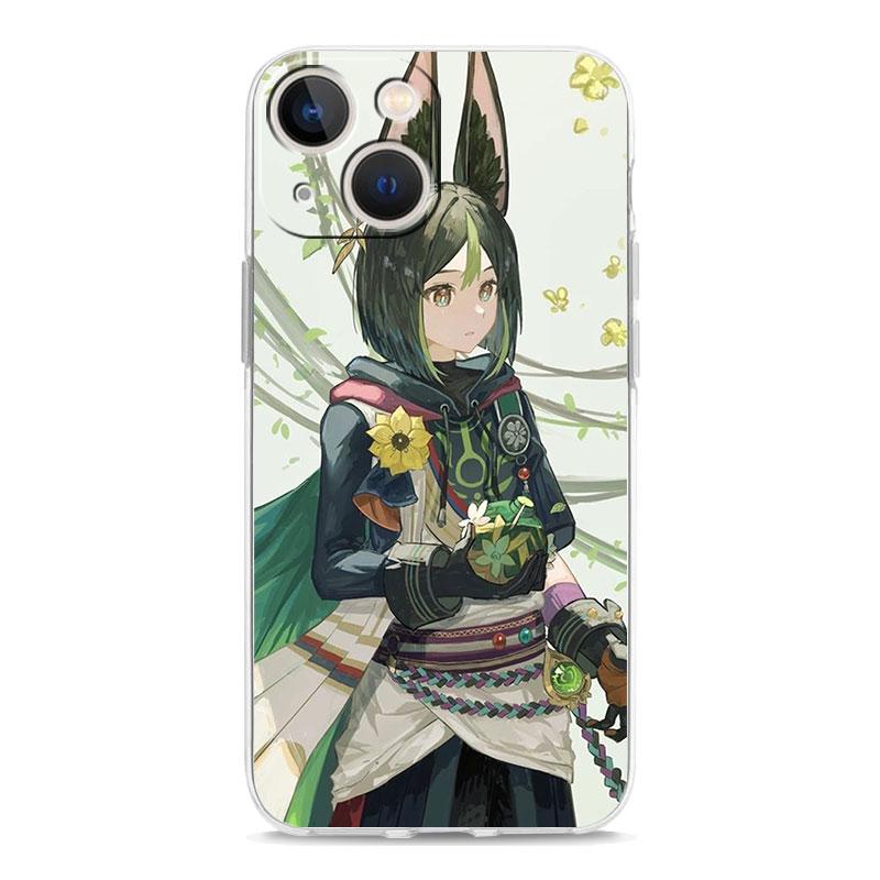 Luxury Case For iPhone 15 14 13 12 11 Pro Max X Xs XR 7 8 Plus Bumper Phone Cases Clear TPU Cover Game Genshin Impact Tighnari