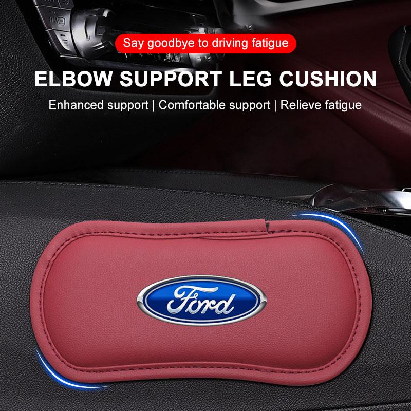 Leather Car Pillow Car Knee Pad Elastic Memory Foam Leg Pad For Ford Fiesta Ranger Focus Kuga Mustang MAX Transit Mondeo Esco