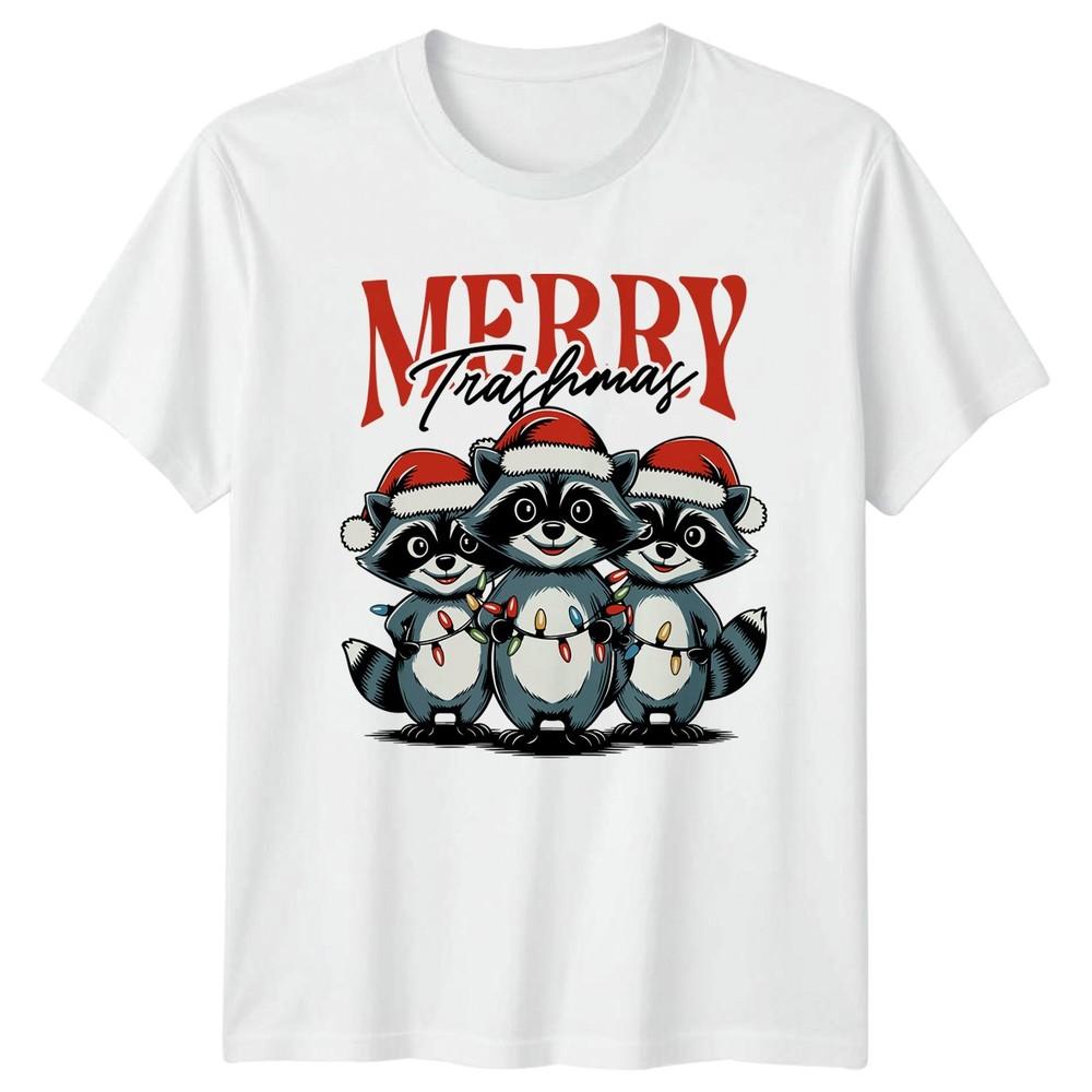 Merry Trashmas Raccoons Christmas Holidays Unisexs TShirt Unisexs Tee Graphic Top S