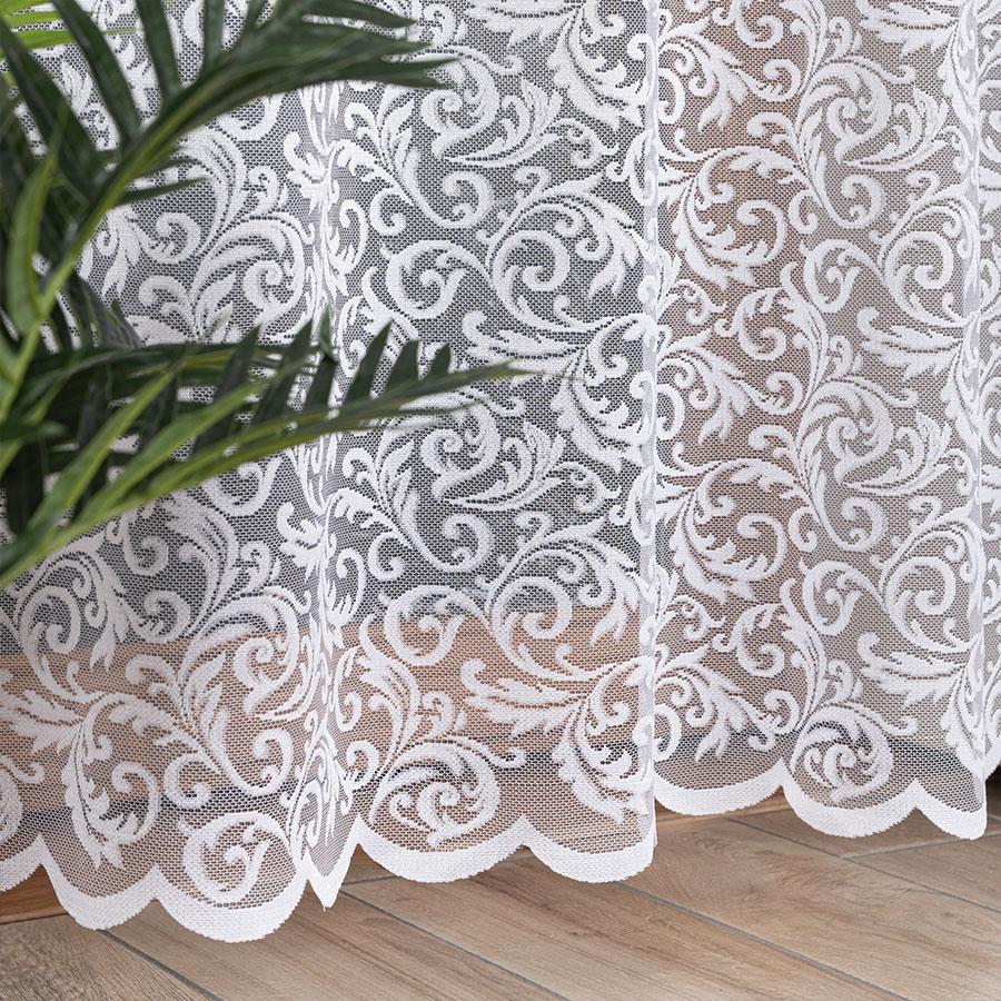 KATARZYNA - Ready-made jacquard curtain with a straight hem - 140x230 cm - white