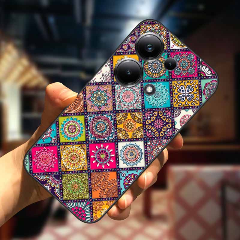 For Xiaomi Redmi Note 13 13pro 5G Case 3D Relief Flower Emboss Soft Silicone Cover For Redmi Note 13 pro Plus Owl interest Cases