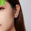 Turquoise S925 Sterling Silver Stud Earrings Elegant Court Temperament Plated 14K Gold Stud Earrings