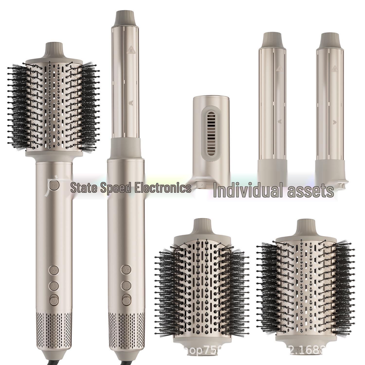 5-in-1 Hot Air Brush: Multi-Functional Hair Styler with Automatic Suction, Curling Iron, Straightener, and Styler