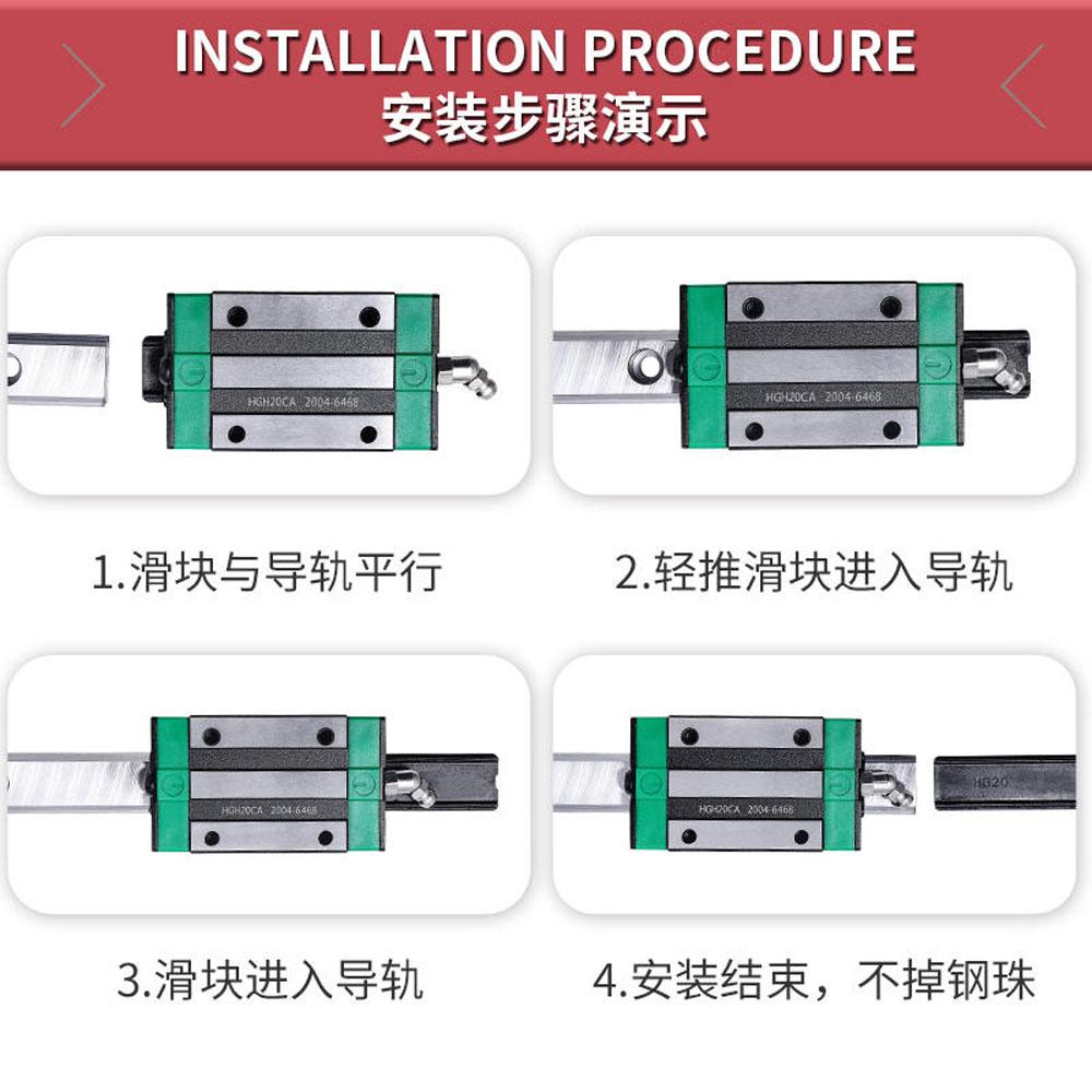 Linear Rail HGH15 HGW15 HGH20 HGW20 HGH/HGW25 30 Linear Guide Slider Line Rail Slide Square Rail Slide Machine Tool