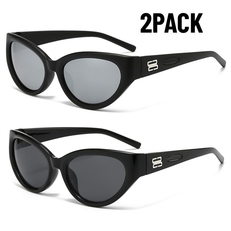 2PACK Punk Sunglasses for Women Fashion Goggle Men's Sun Glasses Luxury Brand Designer Eyewear Vintage Shades Fashion