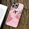 Airplane Route Pattern Phone Case For iPhone 17,16,15,14,13,12,11 Plus,Pro Max,XS,Colorful Silver Phone Case Funda Cover